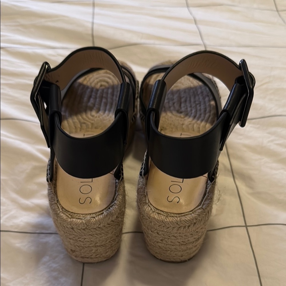 Sole Society Black and Cream Espadrille Size 8 - Picture 2 of 5
